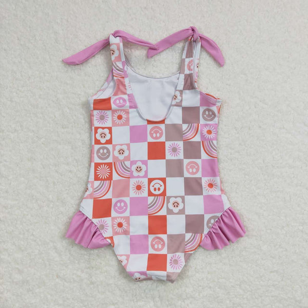 S0150 baby girl clothes smile girl swimsuit swimwear