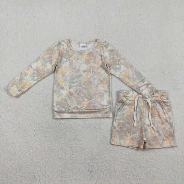 GLS0058 RTS  toddler girl clothes dead leaves girl summer set hunting clothes