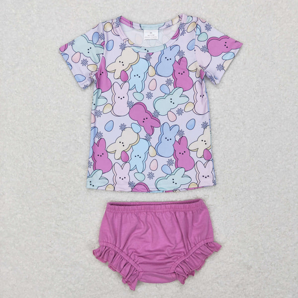 GBO0197 baby girl clothes bunny girl easter bummies set easter clothes