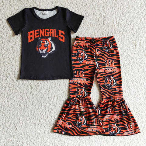 GSPO0187 RTS fall boutique kids clothing tiger designer clothes girl state set