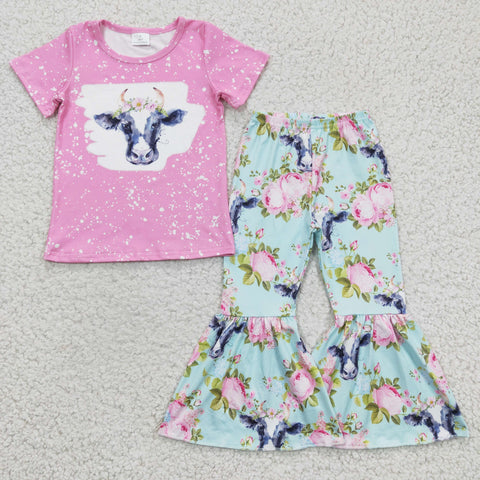 GSPO0395 baby girl clothes cow fall spring outfits