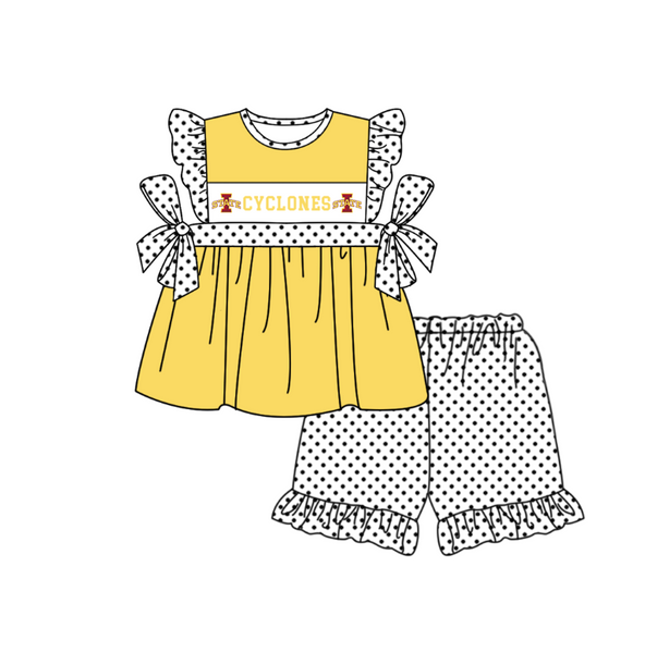 Produce order MOQ:5pcs each design  kids state summer clothing set matching clothes 911