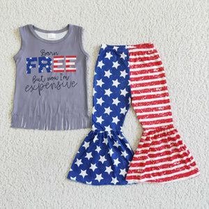 GSPO0050 kids clothing july 4th free star fall spring set-promotion 2024.5.25 $5.5