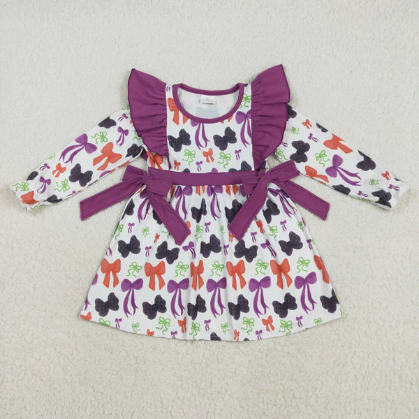 Matching Baby girls Halloween bow dress romper