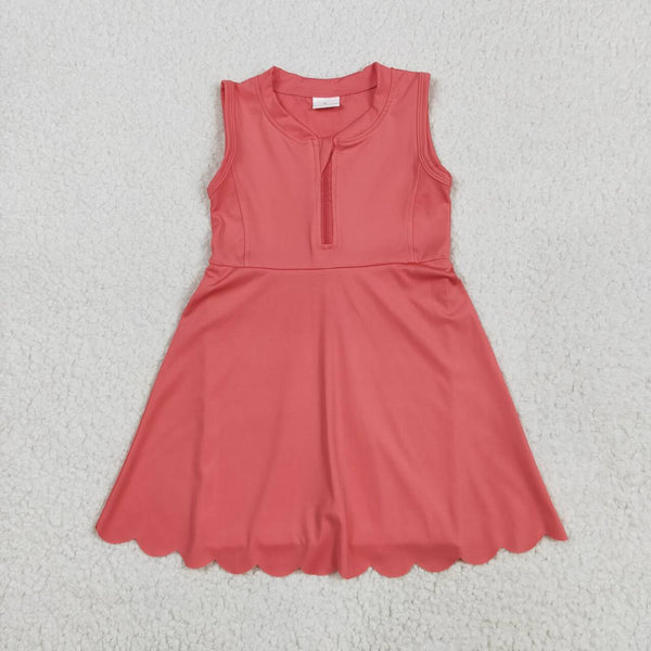 GSD2091 RTS girl clothes red girl summer dress yoga clothes atheletic clothes