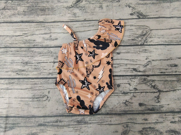 S0032 baby girl clothes cow summer swimsuit