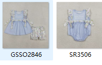 RTS Matching kids clothing blue floral print clothing girl summer clothing-2026.3.13