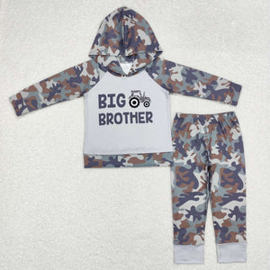 BLP0576 RTS toddler boy clothes big brother boy winter set hoodies outfit