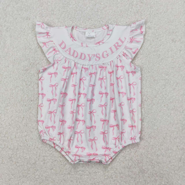 SR2806 RTS baby girl clothes bows girl summer bubble father's day clothes