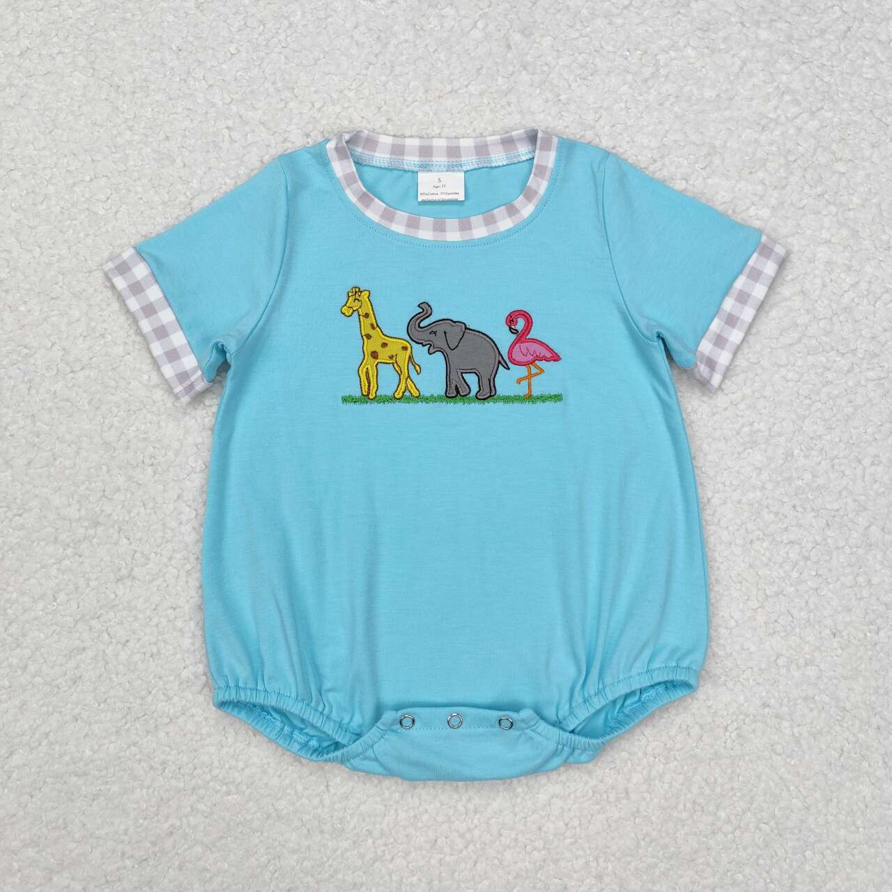 SR2123 RTS baby boy clothes blue cotton embroidery boy summer bubble