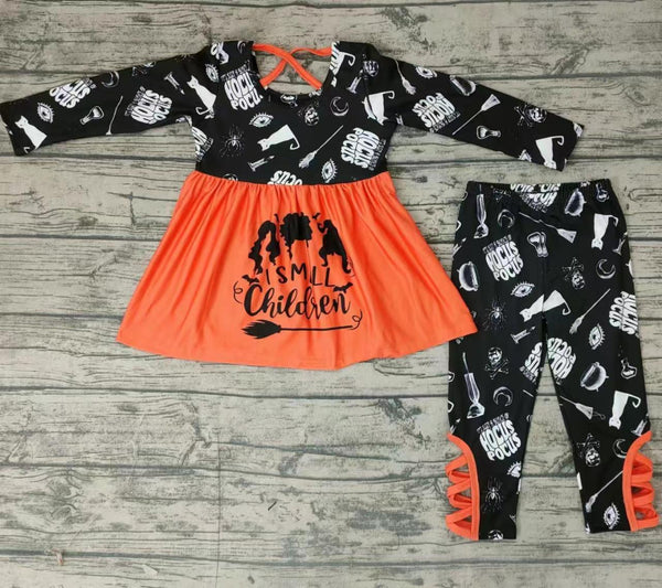 GLP0158 orange baby girl clothes toddler halloween outfit