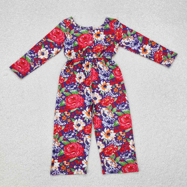 LR1835 RTS baby girl clothes floral girl autumn  jumpsuit