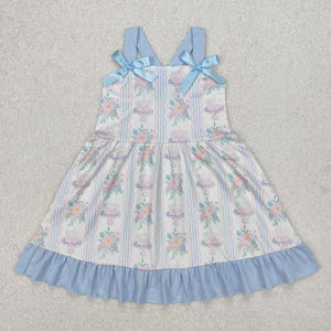 GSD1946 RTS girl clothes bows girl summer dress