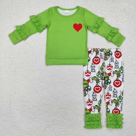 GLP2089 RTS toddler girl clothes cartoon girl winter christmas set