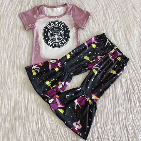 A1-2 RTS girl clothes purple basic witch short sleeve set-promotion 2024.8.17 $2.99