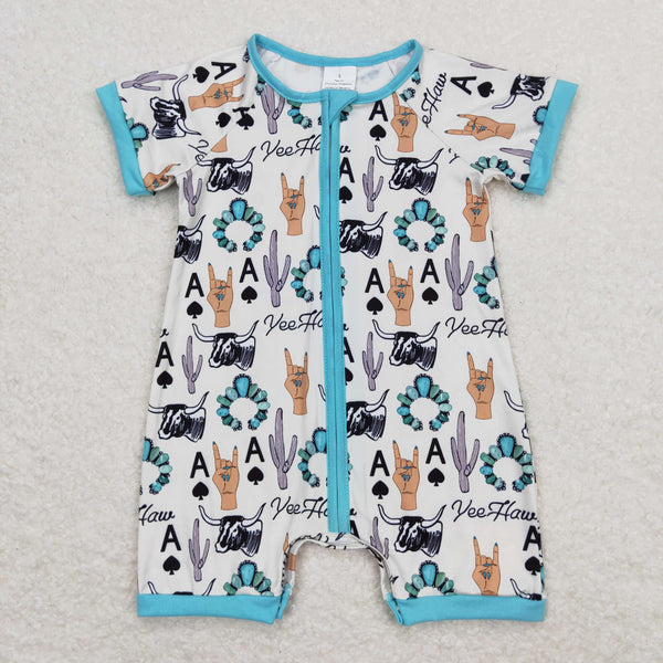 SR1200 RTS baby boy clothes turquoise toddler boy summer romper