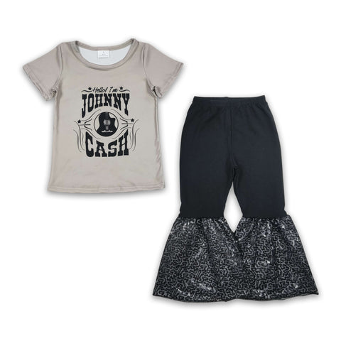 A17-14 kids clothes girls black sequin bells set spring fall outfit-promotion 2024.3.9 $5.5