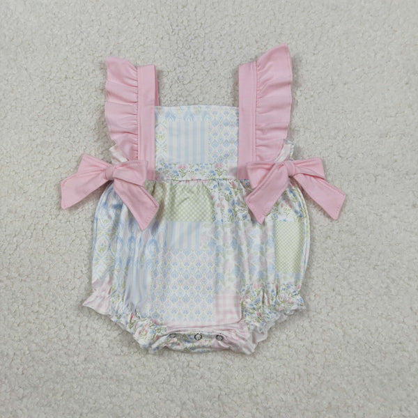 SR3674 RTS baby girl clothes bows floral girl  summer bubble