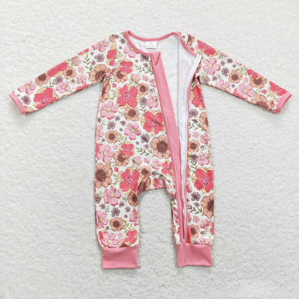 LR0895 USA warehouse 25.5.14-1 baby girl clothes floral girl winter romper winter clothes