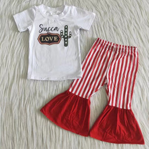 A2-1 promotion toddler girl bell bottom outfit-promotion 2024.2.44 $2.99