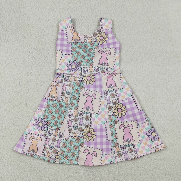 GSD3051 RTS toddler clothes rabbit girl easter yoga summer dress sports dresses