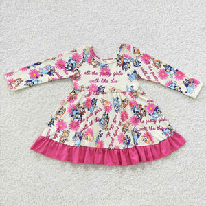 GLD0214 baby girl cothes cartoon girl winter dress