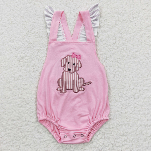 SR0303 baby clothes girls dog embroidery summer bubble