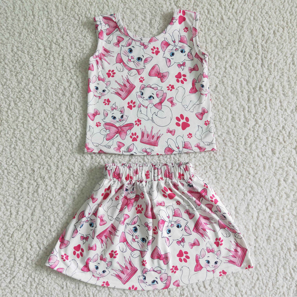 GSD0041 girl clothes summer skirt cartoon sleeveless set-promotion 2024.3.23 $5.5