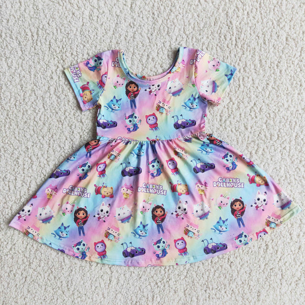 girl clothes cartoon short sleeve twirl dress
