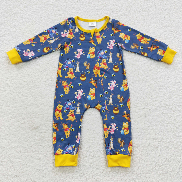 LR0347 baby girl clothes cartoon zipper winter romper