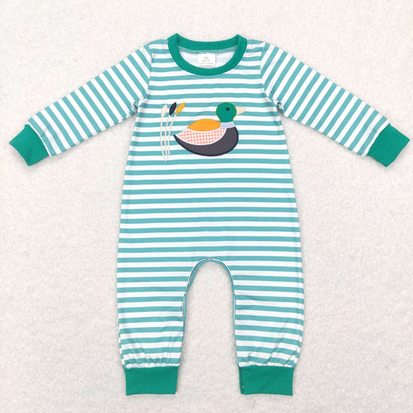 LR0834 baby boy clothes mallard duck embroidery boy winter romper
