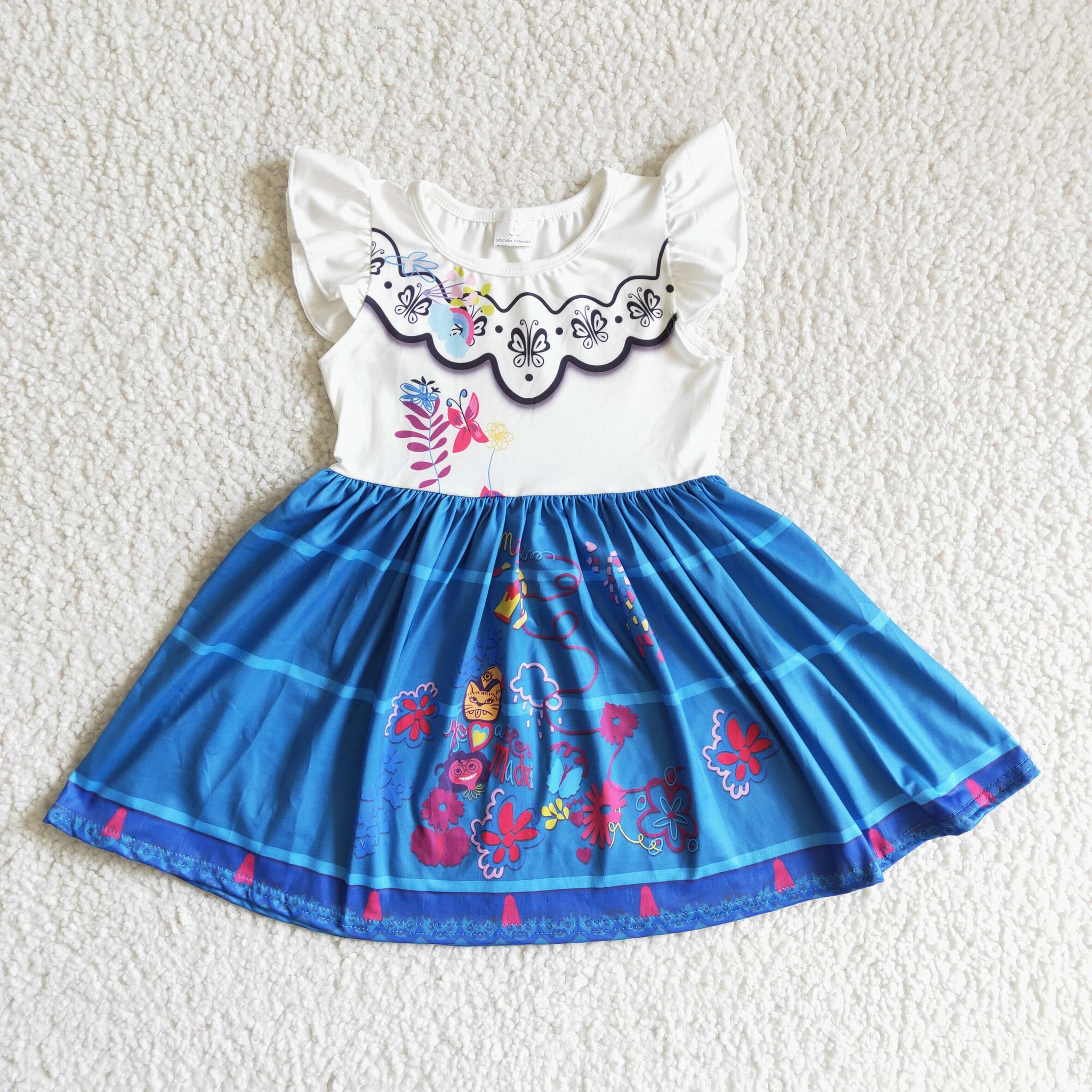 C4-30 baby girl clothes cartoon blue summer dresses--promotion 2025.2.8 $2.99