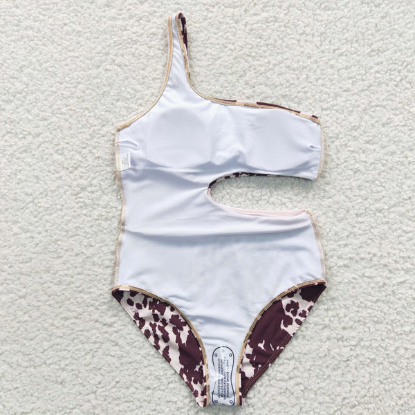 S0129 baby girl clothes cow summer swimsuit swimwear
