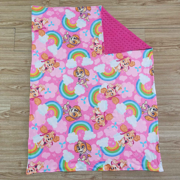 girl dog cartoon blanket