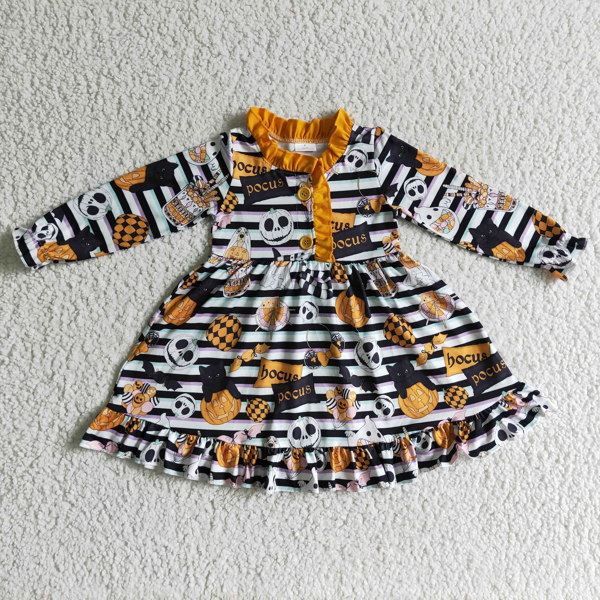 GLD0104 halloween baby girls dress pumpkin dresses