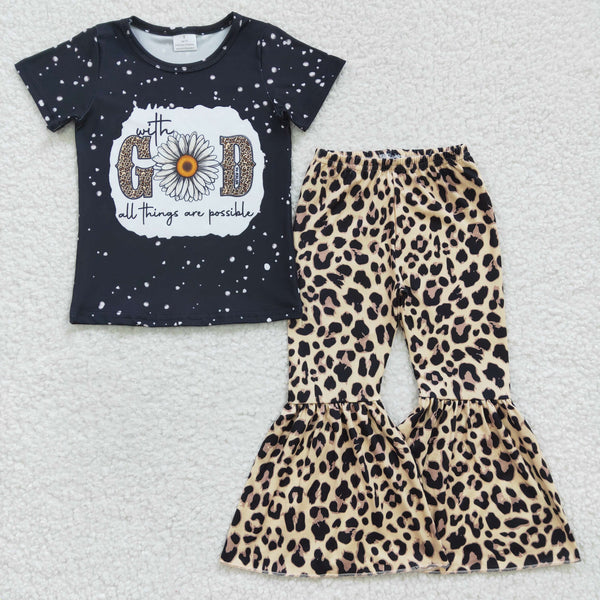 GSPO0478 kids clothes girls with god all thhing are possible spring fall outfits