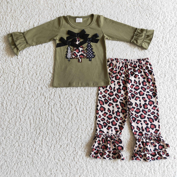 GLP023 tree green embroidery baby winter clothes