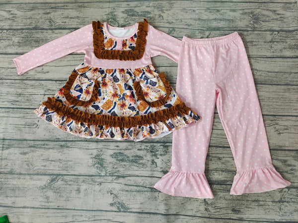 GLP0273 baby girl clothes pocket  long sleeve outfits