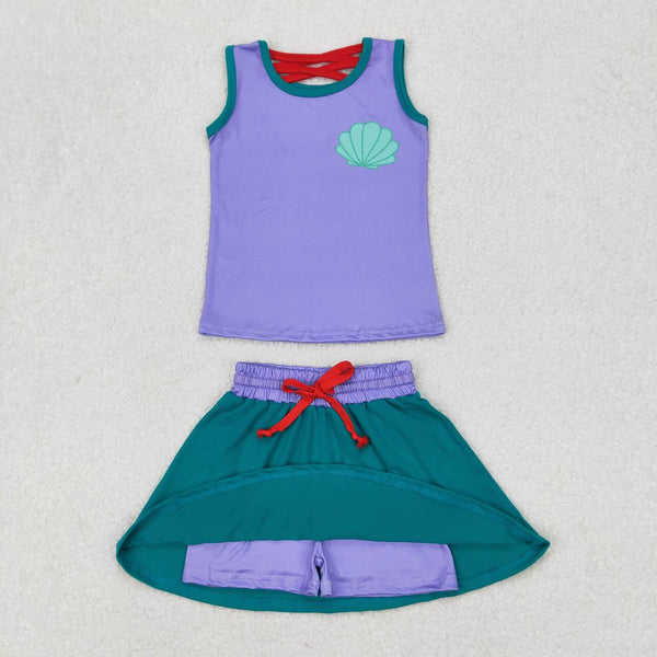 GSD2064 RTS Girl clothes princess girl summer short skirt set