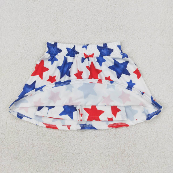 GLK0055 RTS baby girls clothes star girl 4th of July patriotic shots skirt