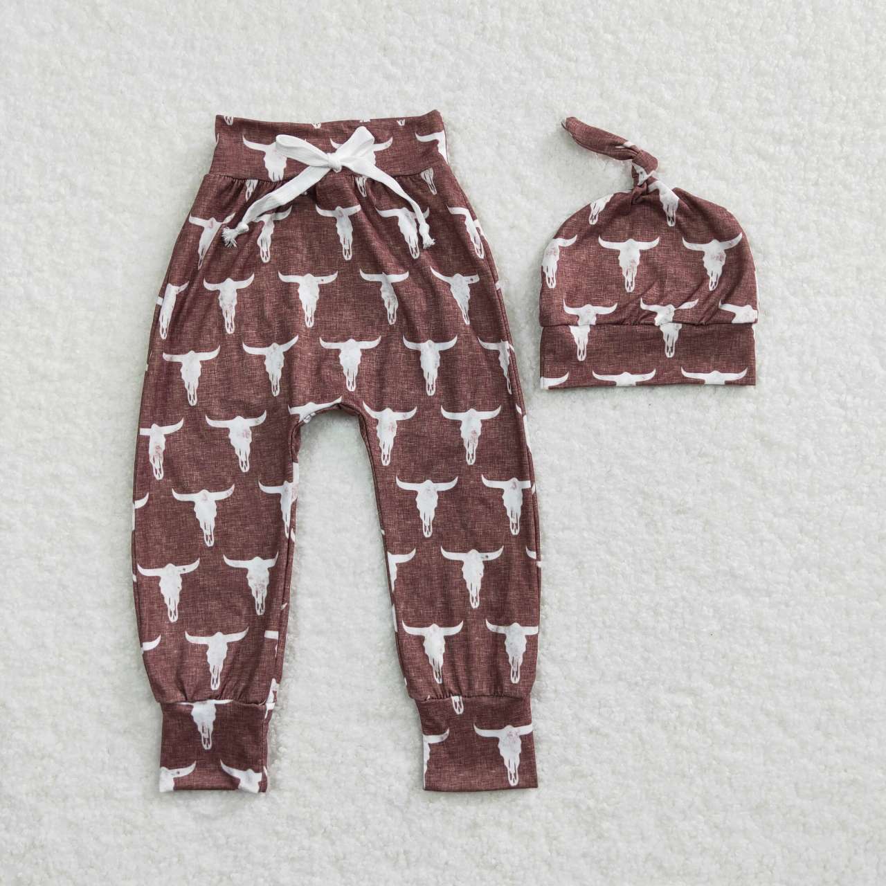 P0273 kids clothes brown cow western winter pant