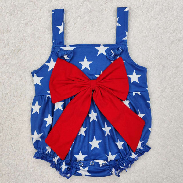 SR2607 RTS baby girl clothes star girl 4th of July Patriotic summer bubble