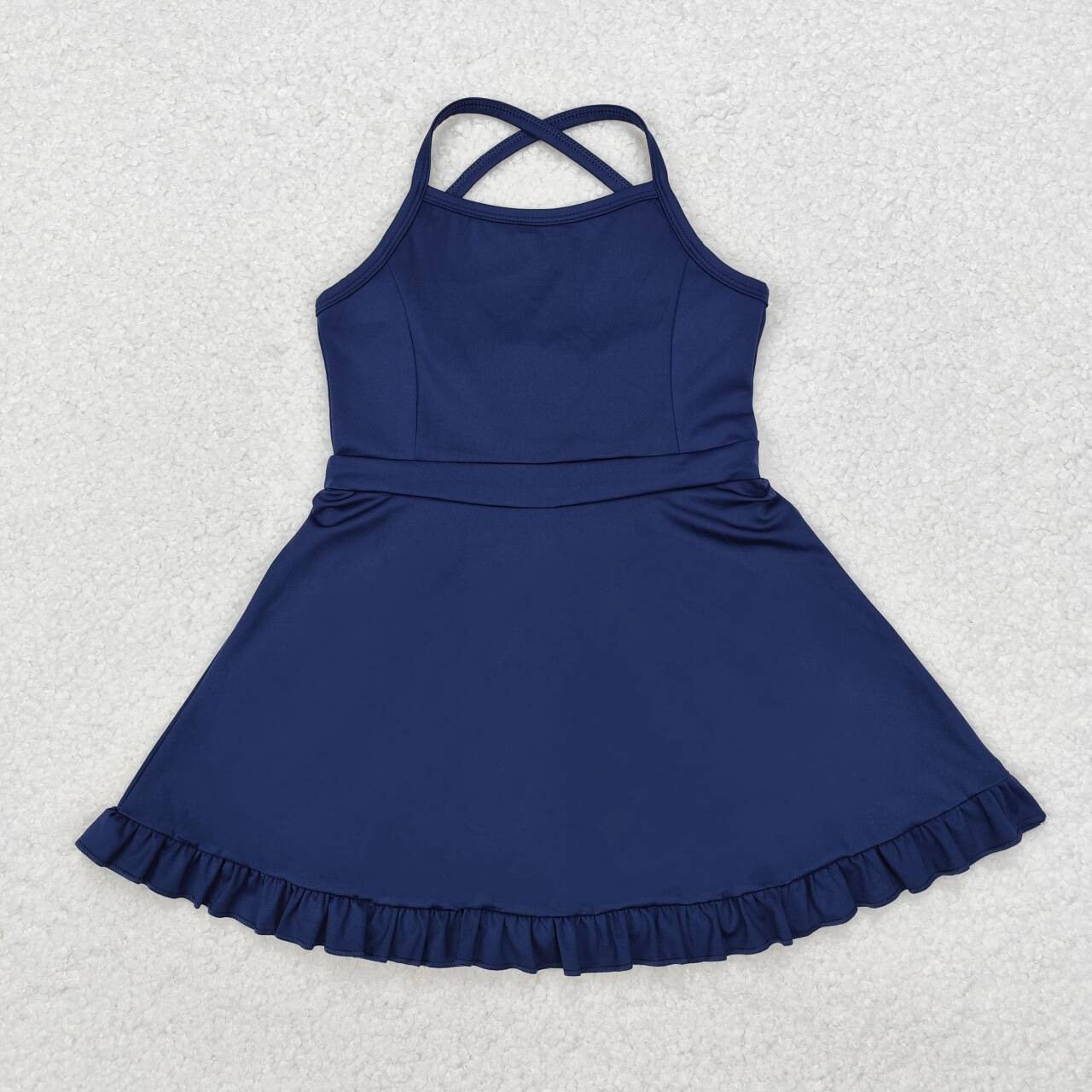 S0456 RTS baby girl clothes navy blue girl summer swimsuit beach wear