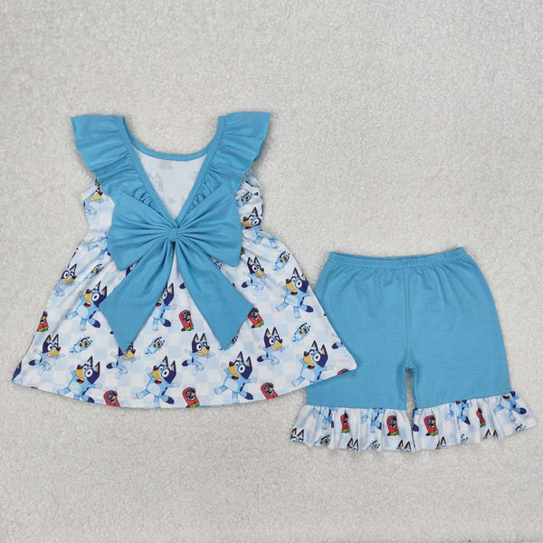 GSSO1886 RTS girl clothes cartoon dog toddler girl shorts outfit