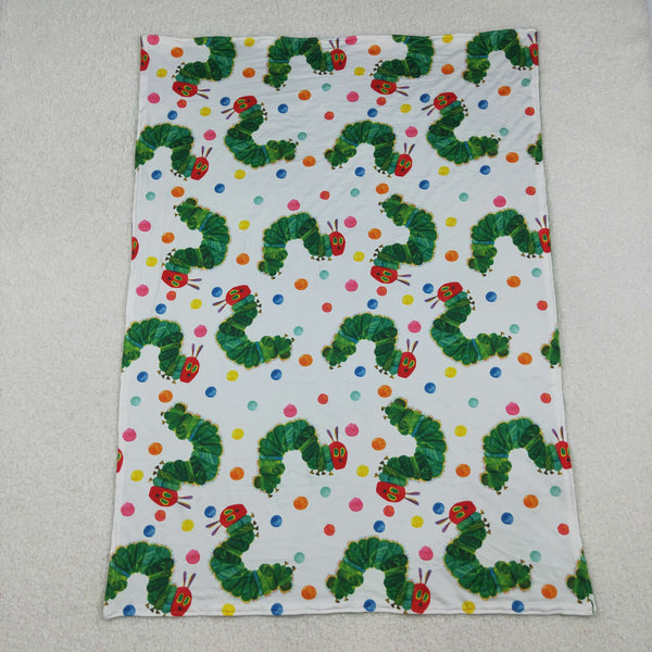 BL0202 RTS baby caterpillar print baby boy minky blanket