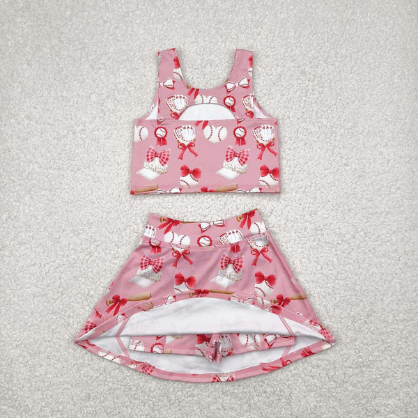GSD2044 RTS girl clothes baseball girl summer set yoga clothes