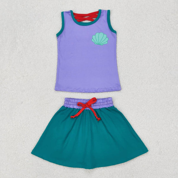 GSD2064 RTS Girl clothes princess girl summer short skirt set