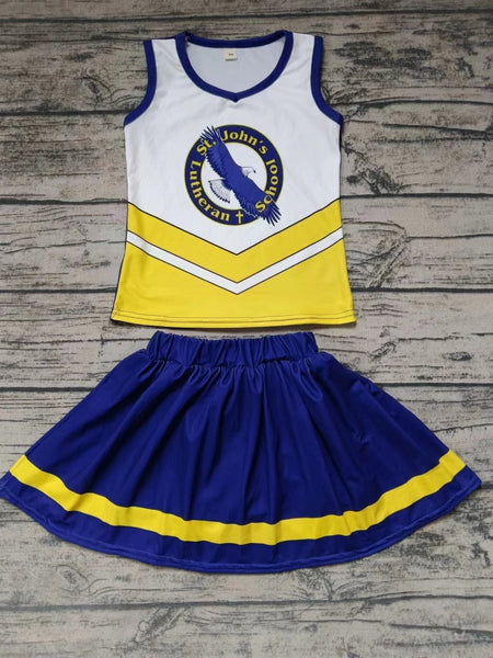 Custom order MOQ:3pcs each design state cheerleading uniforms girl summer skir set 3