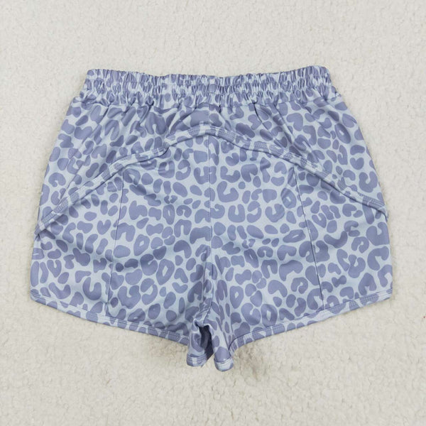 RTS adult clothes  leopard print adult women summer yoga shorts atheletic clothes