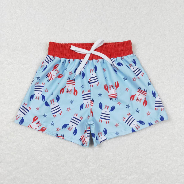 S0187 baby boy clothes summer swim shorts crab swimwear